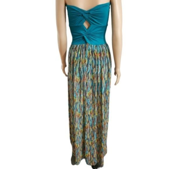 Felicity & Coco Women Twisted Back Semi-Sheer Layered Strapless Maxi Dress Small - Picture 5 of 6